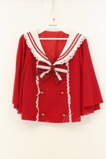 画像1: To Alice / セーラーケープ風トップス  アカ×シロ O-26-06-27-030-LO-TO-IG-OS (1)