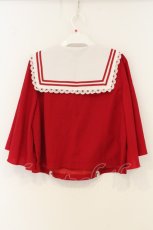 画像3: To Alice / セーラーケープ風トップス  アカ×シロ O-26-06-27-030-LO-TO-IG-OS (3)