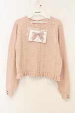 画像1: m petit by misako / TT*AOKリボンツキカーディガン L ピンク O-26-06-27-035-LO-TO-OW-OS (1)