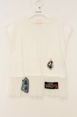 画像1: PINK HOUSE / CHELSEA　鏡の国のアリスコラボ　ワッペン使いプルオーバー 3(M) シロ O-26-06-27-043-LO-TO-OW-OS (1)