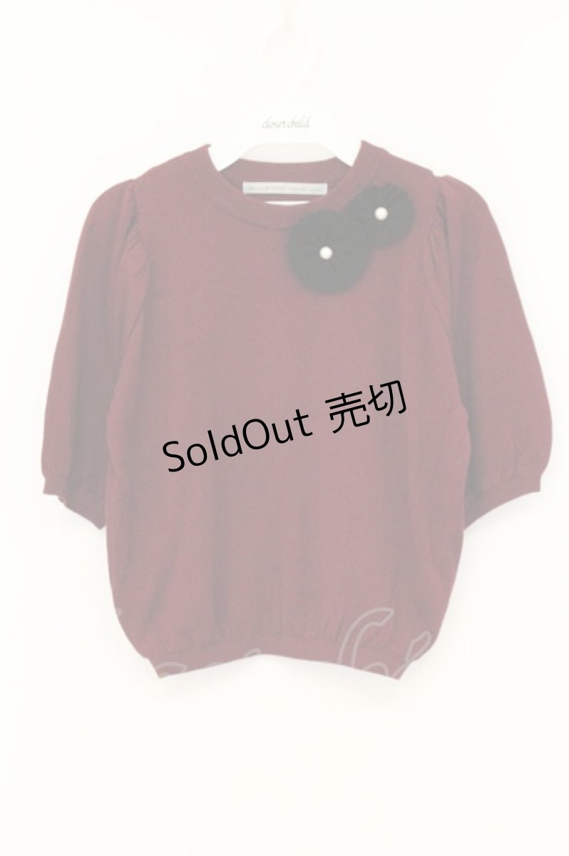 画像1: Maison de FLEUR Petite Robe canone / 餞おくるフラワーニット F ワイン O-26-06-27-051-LO-TO-OW-OS (1)