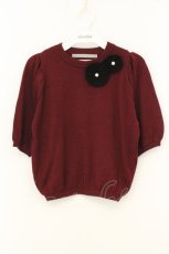 画像1: Maison de FLEUR Petite Robe canone / 餞おくるフラワーニット F ワイン O-26-06-27-051-LO-TO-OW-OS (1)