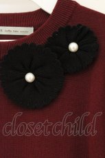 画像2: Maison de FLEUR Petite Robe canone / 餞おくるフラワーニット F ワイン O-26-06-27-051-LO-TO-OW-OS (2)