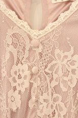 画像2: axes femme / ボリューム袖総レースワンピース F ピンク O-26-06-27-063-AX-OP-OW-OS (2)