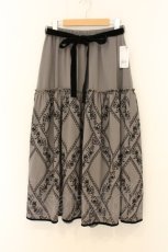 画像1: axes femme / フロッキープリントロングスカート M チャコール O-26-06-27-065-AX-SK-OW-OS (1)