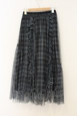 画像3: axes femme / ドロストチェックチュールスカート F グレー O-26-06-27-073-AX-SK-OW-OS (3)