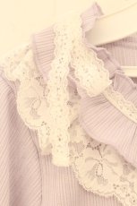 画像2: axes femme / フリル×レースリボンプルオーバー F ラベンダー O-26-06-27-075-AX-TO-OW-OS (2)