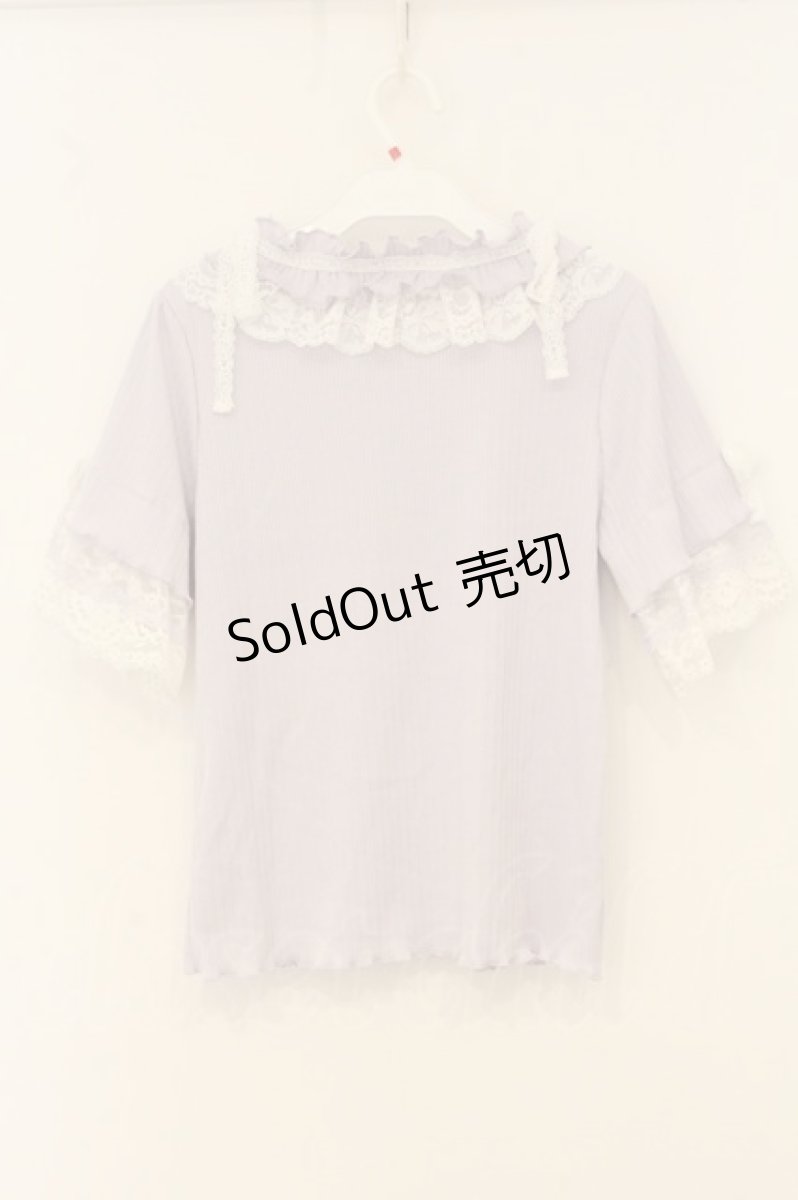 画像4: axes femme / フリル×レースリボンプルオーバー F ラベンダー O-26-06-27-075-AX-TO-OW-OS (4)