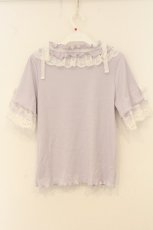 画像4: axes femme / フリル×レースリボンプルオーバー F ラベンダー O-26-06-27-075-AX-TO-OW-OS (4)