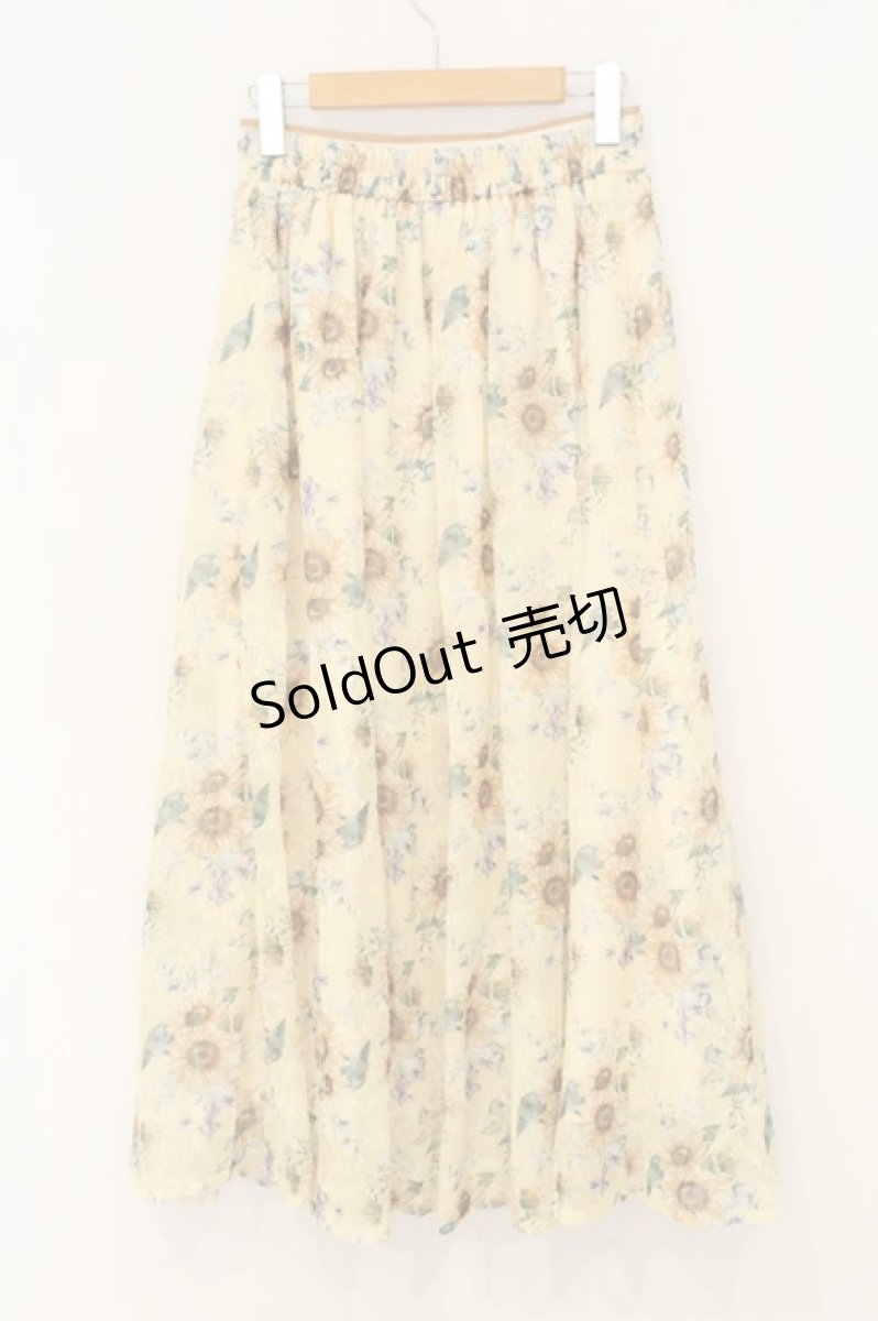 画像3: axes femme / ひまわり柄ロングスカート F イエロー O-26-06-27-079-AX-SK-OW-OS (3)