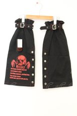 画像1: Deorart / スカルプリントレッグカバー  ブラック×レッド O-26-06-27-013-PU-ZA-IG-OS (1)