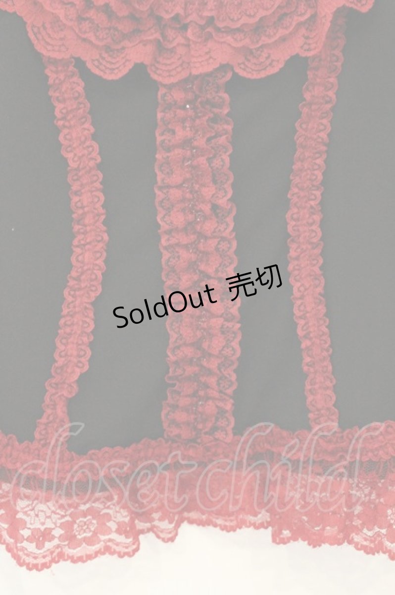 画像3: Qutie Frash / レース切替パフスリーブトップス  ブラック×レッド O-26-06-27-014-QU-TO-IG-OS (3)