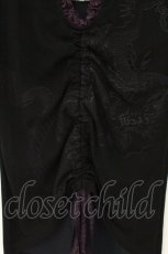 画像3: Qutie Frash / チャイナボタンギャザーTシャツ  ブラック×パープル O-26-06-27-021-QU-TS-IG-OS (3)