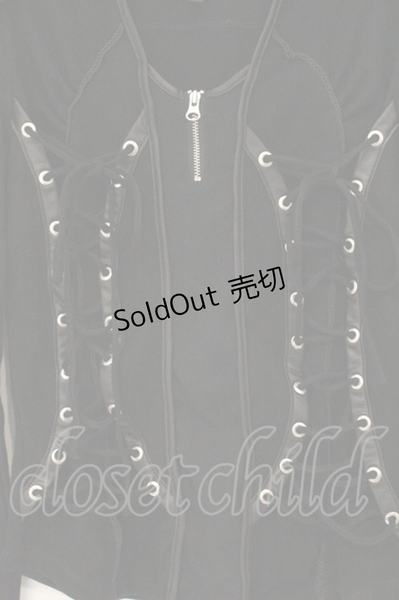 画像2: Ozz Croce / レースアップニットソー  ブラック O-26-06-27-022-OO-TO-IG-OS (2)