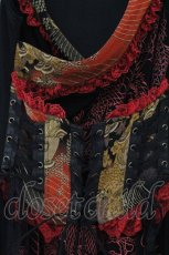 画像2: Qutie Frash / 着物衿ホルターコルセットワンピース  ブラック×オレンジ O-26-06-27-023-QU-OP-IG-OS (2)