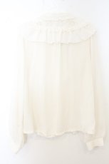 画像2: axes femme / ジャボブローチ付きフリルブラウス L キナリ O-26-06-28-005-AX-BL-OW-OS (2)