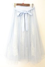 画像1: axes femme POETIQUE / リボン付レース×チュールスカート M サックス O-26-06-28-009-AX-SK-OW-OS (1)