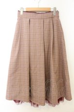 画像1: axes femme / チェック柄バッスル風スカート F ワイン O-26-06-28-011-AX-SK-OW-OS (1)