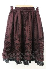 画像2: axes femme / 花フロッキープリントスカート M ワイン O-26-06-28-018-AX-SK-OW-OS (2)