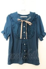 画像1: axes femme / 音楽柄刺繍ブラウス風プルオーバー M グリーン O-26-06-28-026-AX-TO-OW-OS (1)