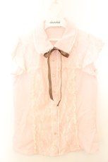画像1: axes femme POETIQUE / レーシービスチェ切替ブラウス M ピンク O-26-06-28-027-AX-TO-OW-OS (1)