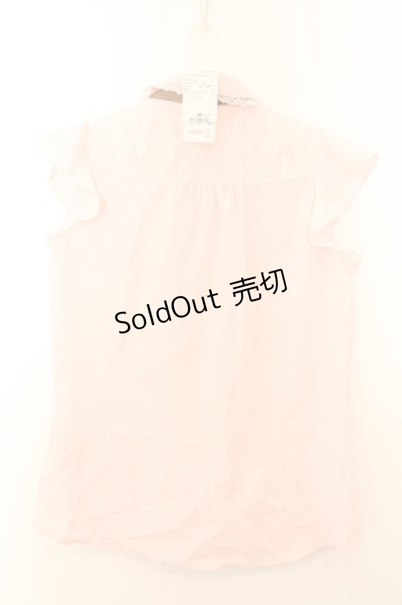 画像2: axes femme POETIQUE / レーシービスチェ切替ブラウス M ピンク O-26-06-28-027-AX-TO-OW-OS (2)