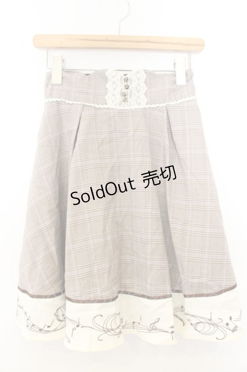 画像1: axes femme POETIQUE / 音符柄チェックスカート M ブラウン O-26-06-28-028-AX-SK-OW-ZH (1)