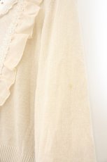 画像3: axes femme / 音符刺繍フリルショートカーデ M キナリ O-26-06-28-034-AX-TO-OW-OS (3)