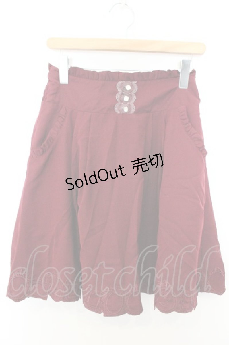 画像1: axes femme POETIQUE / 裾額縁刺繍スカート M ワイン O-26-06-28-040-AX-SK-OW-OS (1)