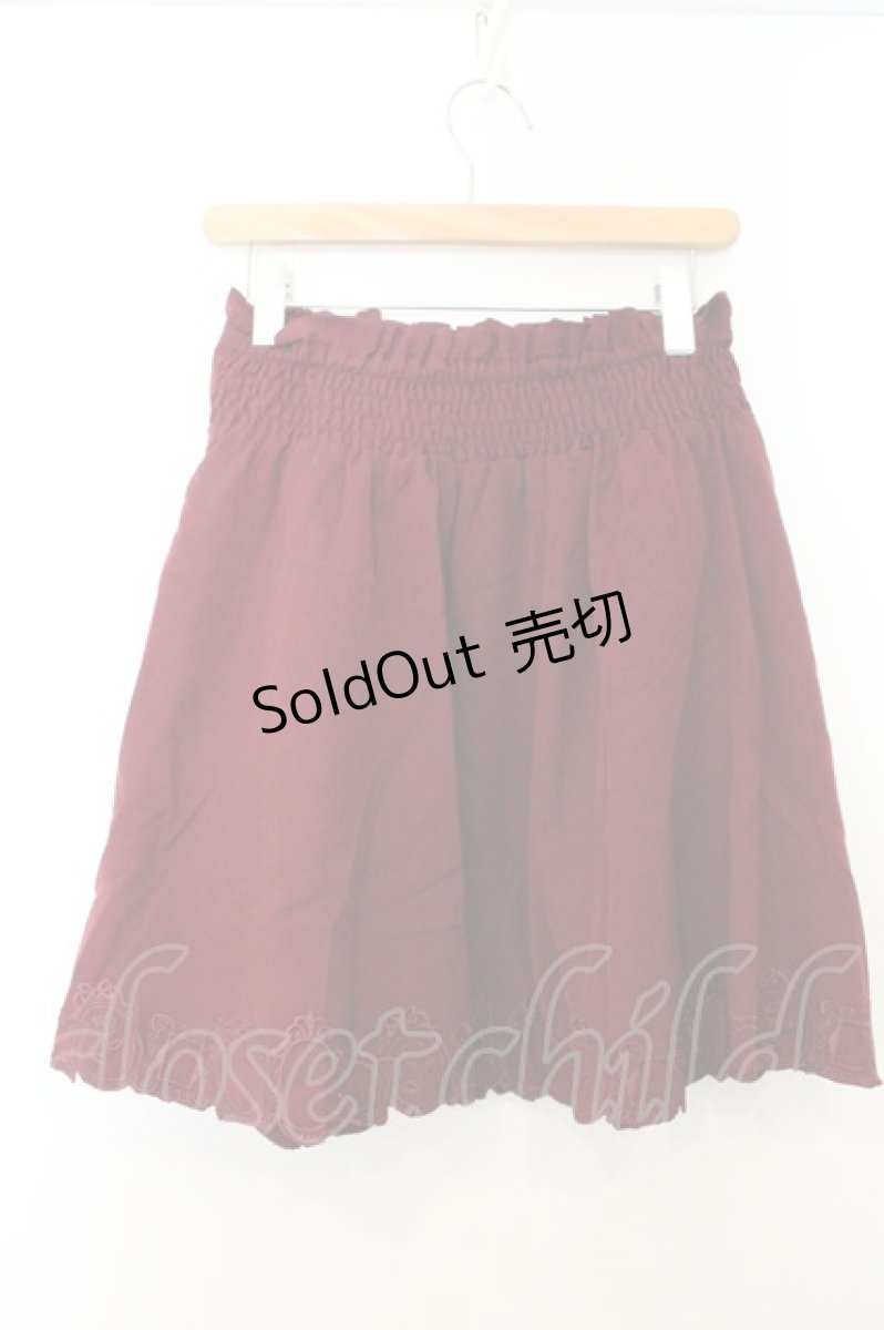 画像3: axes femme POETIQUE / 裾額縁刺繍スカート M ワイン O-26-06-28-040-AX-SK-OW-OS (3)