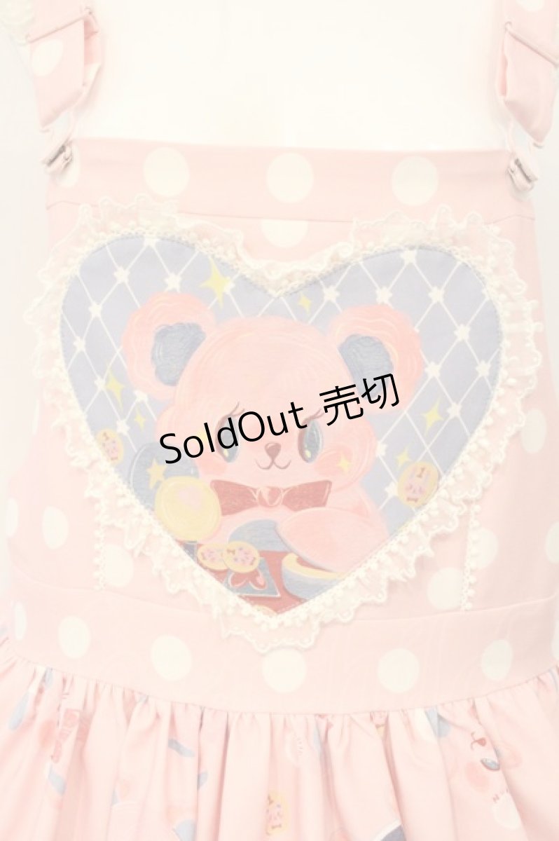 画像2: Chemical Romance / Sweetheart Doll Machine - Sweet Lolita Printed Salopette（スウィートハート ドールマシーン スウィートロリータプリントサロペット） L ピンク O-26-06-29-032-LO-OP-IG-OS (2)