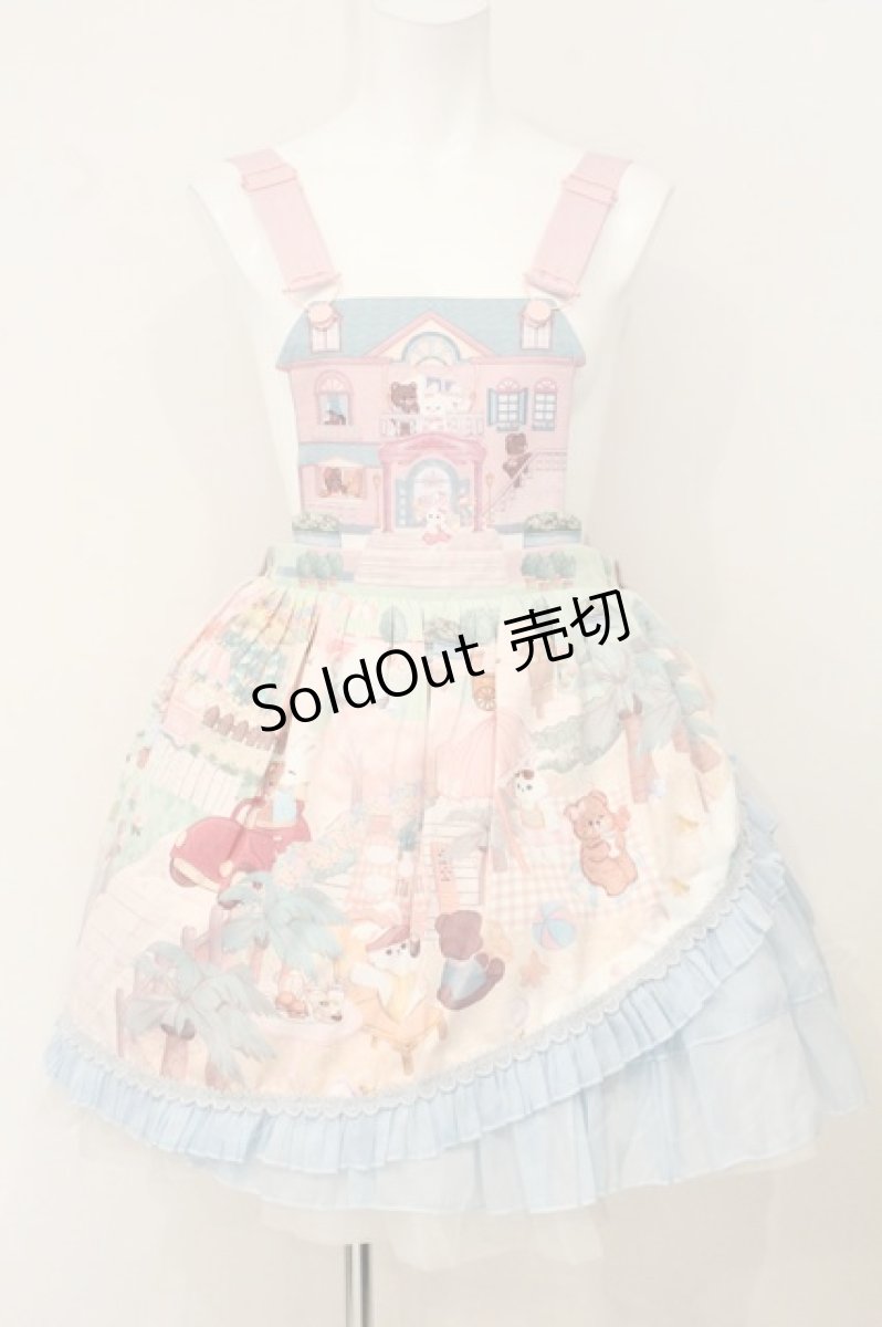 画像2: LOLITA他 / くま柄サロペット XL ピンク O-26-06-29-033-LO-OP-IG-OS (2)
