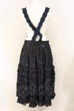 画像4: Zjstory / リーフ柄サスペンダースカート XL ネイビー O-26-06-29-037-LO-SK-IG-OS (4)