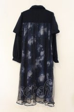 画像4: axes femme / テレスコーププリントケープ風ワンピース M ネイビー O-26-06-29-043-AX-OP-OW-OS (4)