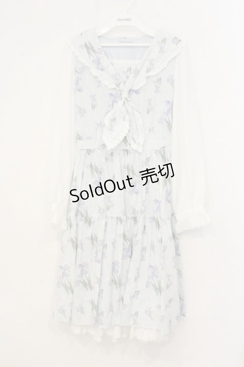 画像1: axes femme POETIQUE / フラワープリントセーラーワンピース M サックス O-26-06-29-045-AX-OP-OW-OS (1)