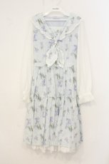 画像1: axes femme POETIQUE / フラワープリントセーラーワンピース M サックス O-26-06-29-045-AX-OP-OW-OS (1)