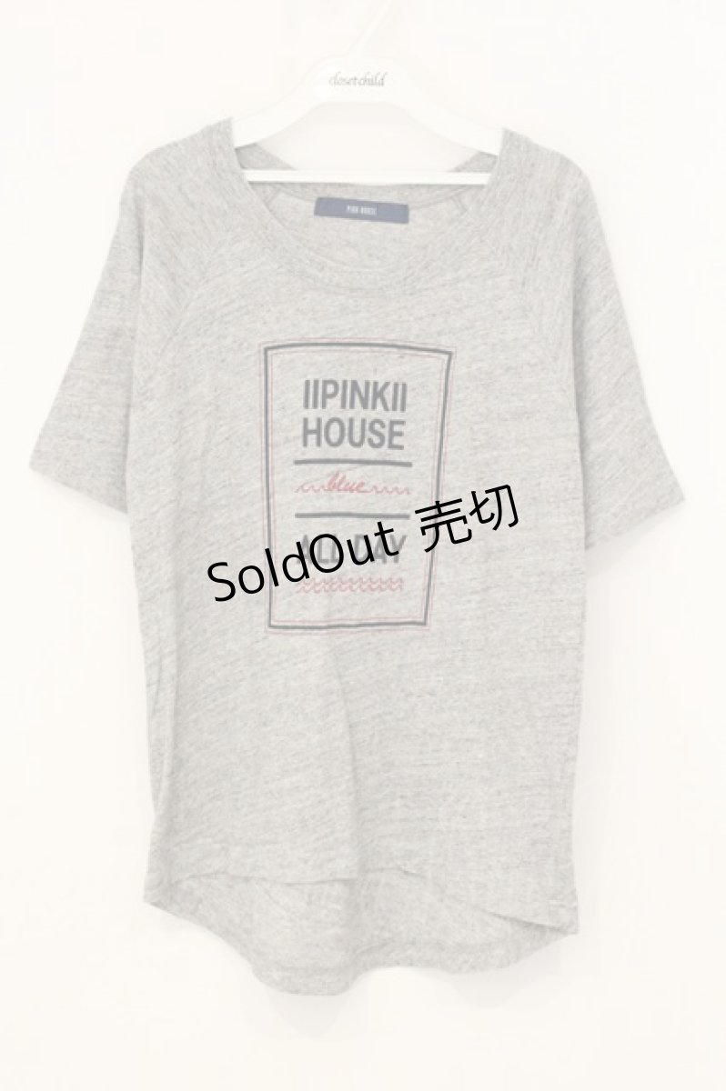 画像1: PINK HOUSE / フロッキープリントロングTシャツ  グレー O-26-06-29-050-LO-TS-IG-OS (1)