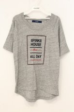 画像1: PINK HOUSE / フロッキープリントロングTシャツ  グレー O-26-06-29-050-LO-TS-IG-OS (1)