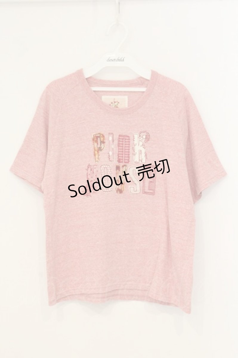 画像1: PINK HOUSE / パッチワーク刺繍ロゴTシャツ  ピンク O-26-06-29-051-LO-TS-IG-OS (1)