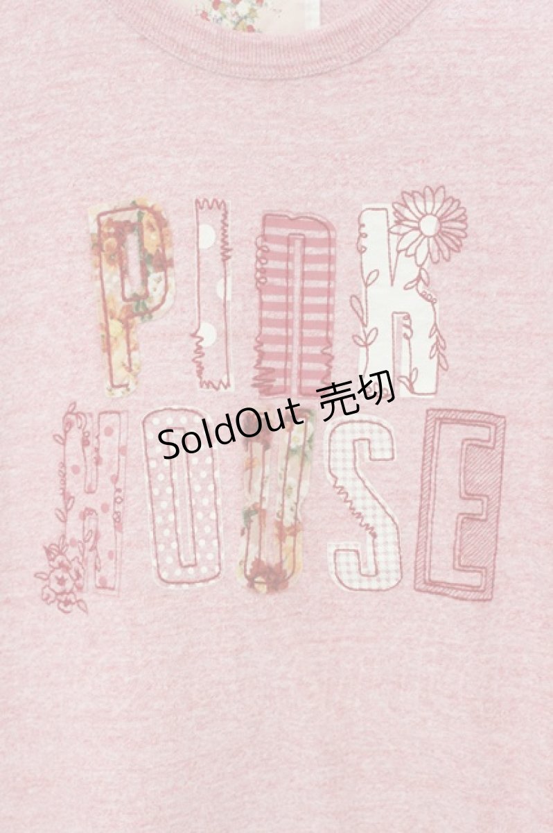 画像2: PINK HOUSE / パッチワーク刺繍ロゴTシャツ  ピンク O-26-06-29-051-LO-TS-IG-OS (2)