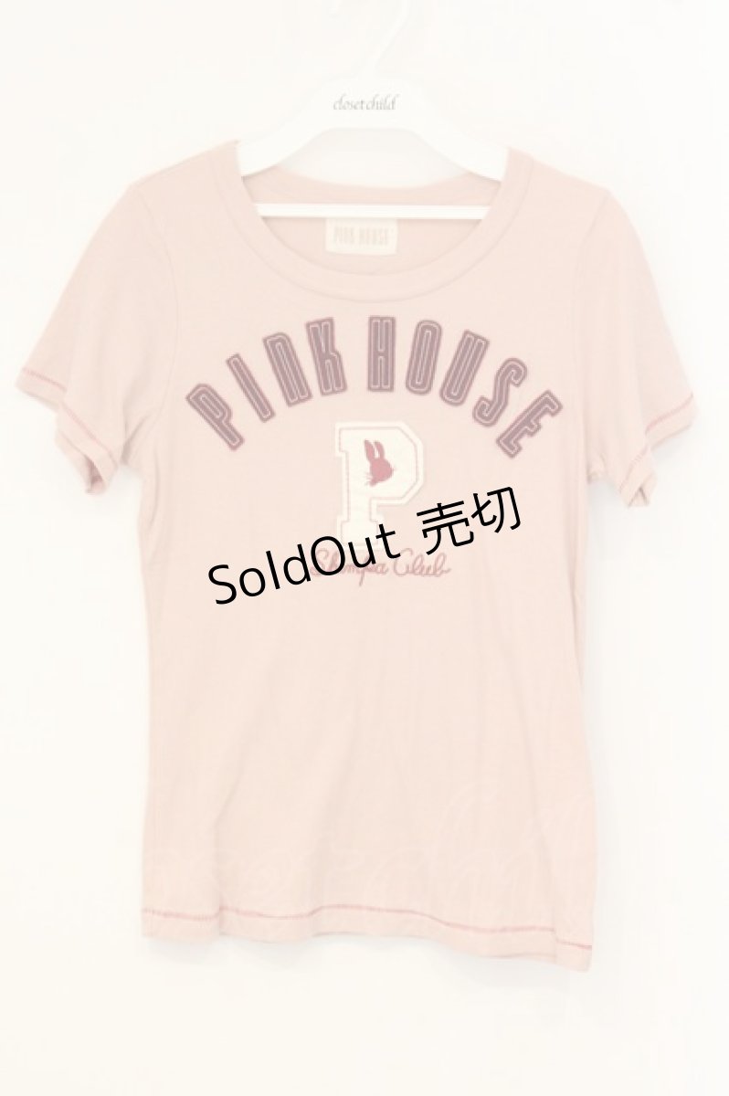画像1: PINK HOUSE / Pロゴ うさぎ刺繍Tシャツ 3(M) ピンク O-26-06-29-052-LO-TS-IG-OS (1)