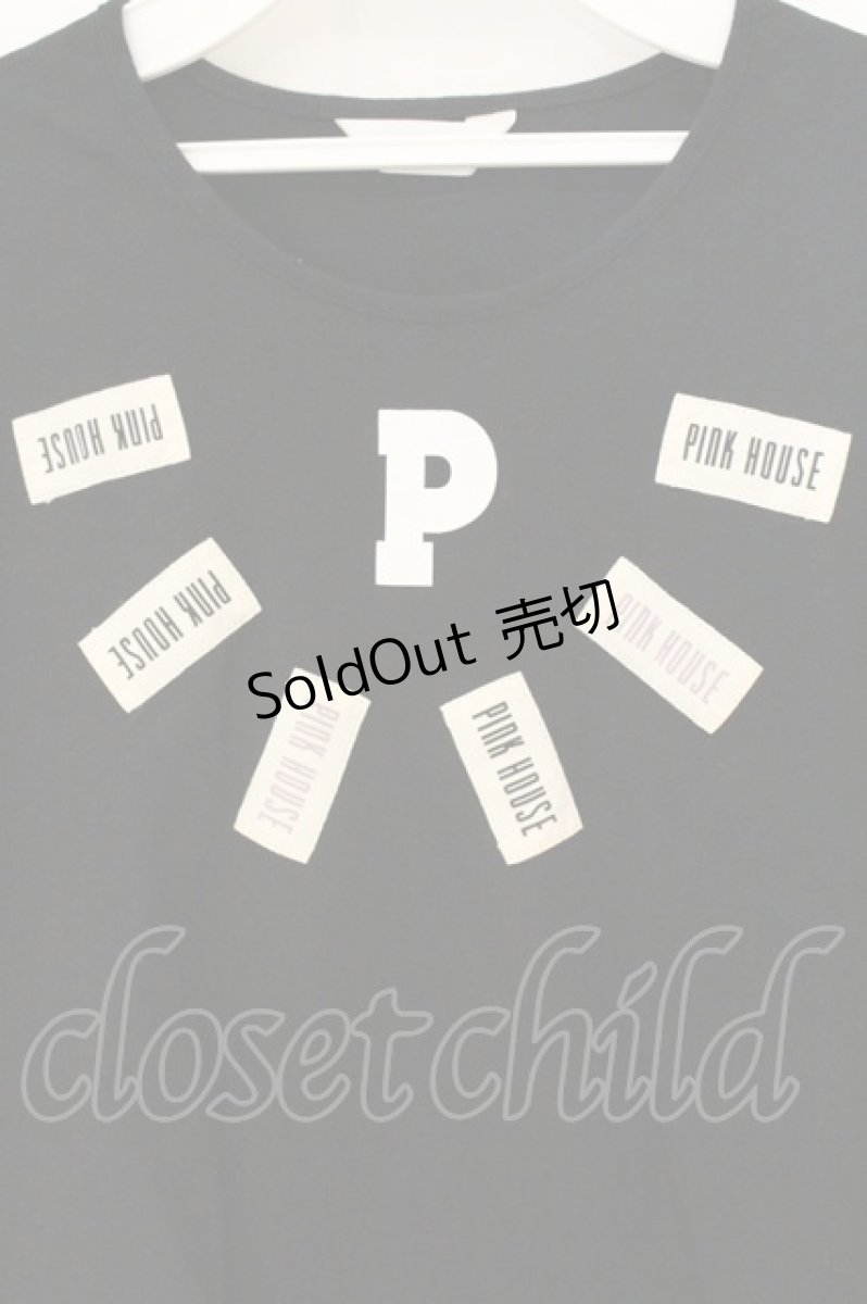 画像2: PINK HOUSE / セーラー襟プリントネームタグTシャツ 3(M) クロ O-26-06-29-053-LO-TS-IG-OS (2)