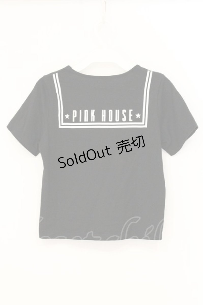画像3: PINK HOUSE / セーラー襟プリントネームタグTシャツ 3(M) クロ O-26-06-29-053-LO-TS-IG-OS (3)