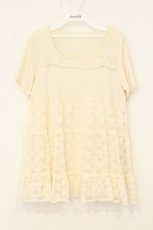 画像1: PINK HOUSE / レースティアードチュニック  オフシロ O-26-06-29-062-LO-TO-IG-OS (1)