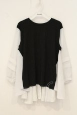 画像1: axes femme / バイカラートップス  シロ×クロ O-26-06-29-067-AX-TO-IG-OS (1)