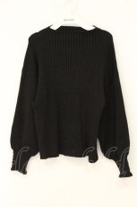 画像1: axes femme / ネックレス付ボリューム袖ニットプルオーバー  クロ O-26-06-29-071-AX-TO-IG-OS (1)