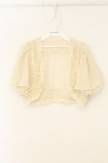 画像1: axes femme / レース切り替えシフォンボレロ M キナリ O-26-06-29-073-AX-TO-OW-OS (1)