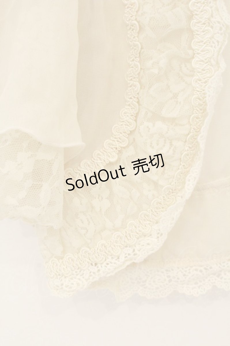 画像2: axes femme / レース切り替えシフォンボレロ M キナリ O-26-06-29-073-AX-TO-OW-OS (2)