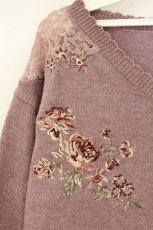 画像2: axes femme / フラワー刺繍ニットワンピース M ピンク O-26-06-29-075-AX-OP-OW-OS (2)