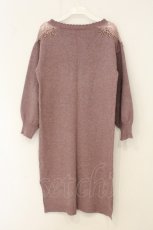 画像3: axes femme / フラワー刺繍ニットワンピース M ピンク O-26-06-29-075-AX-OP-OW-OS (3)